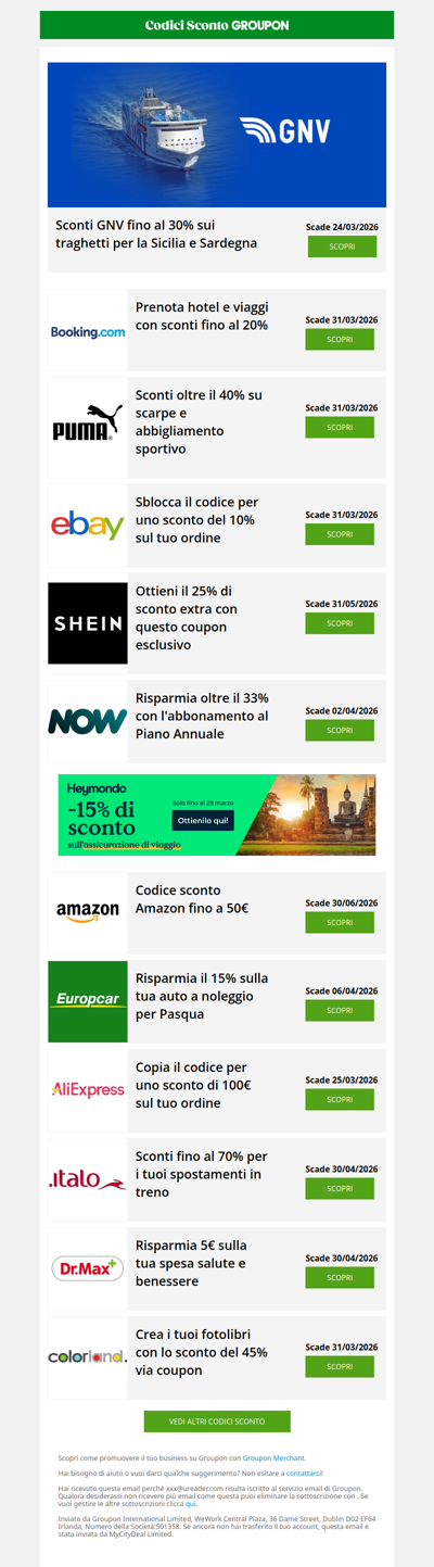 🚢 Pasqua con GNV, Booking.com e PUMA: sconti fino al 40%