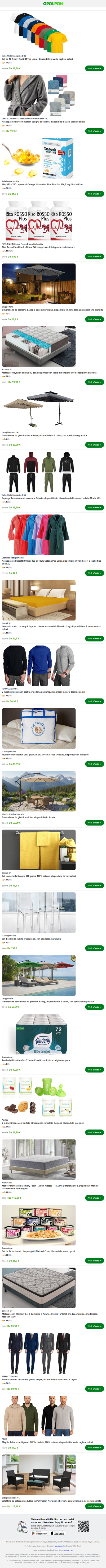 Set da 10 T-shirt Fruit Of The Loom, disponibile in varie taglie e colori