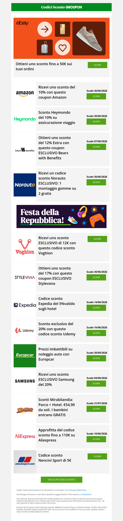 Samsung, Expedia, Mirabilandia e altri: le offerte di giugno sono qui
