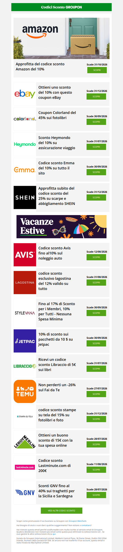 Jetpac -10%, lastminute.com -200€, GNV da 40% + altro!