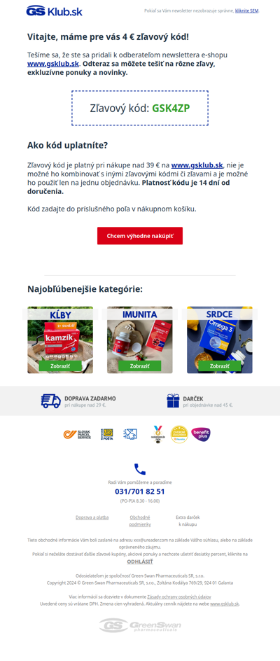 Ďakujeme za prihlásenie k odberu newslettera.