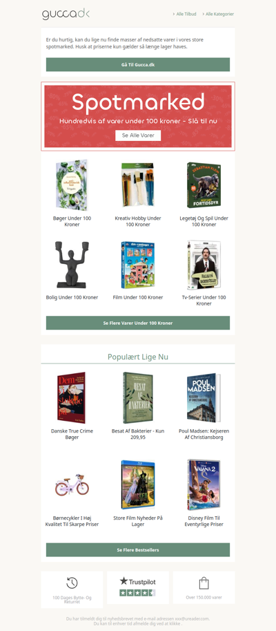 Spotmarked - hundredvis af varer under 100 kroner
