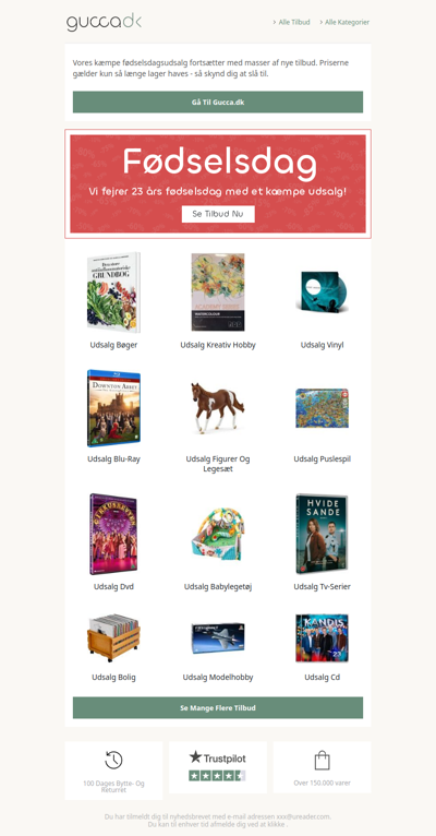 Fødselsdagsudsalg: Skynd dig, masser af nye tilbud!