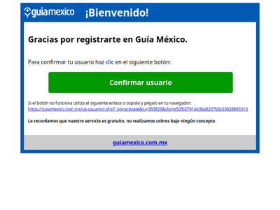 Activación de usuario - Guía México