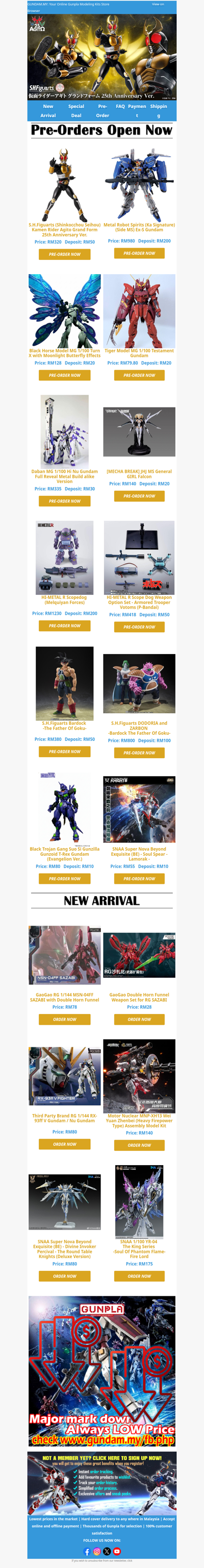 Pre-order S.H.Figuarts (Shinkocchou Seihou) Kamen Rider Agito Grand Form 25th Anniversary Ver. Now !!