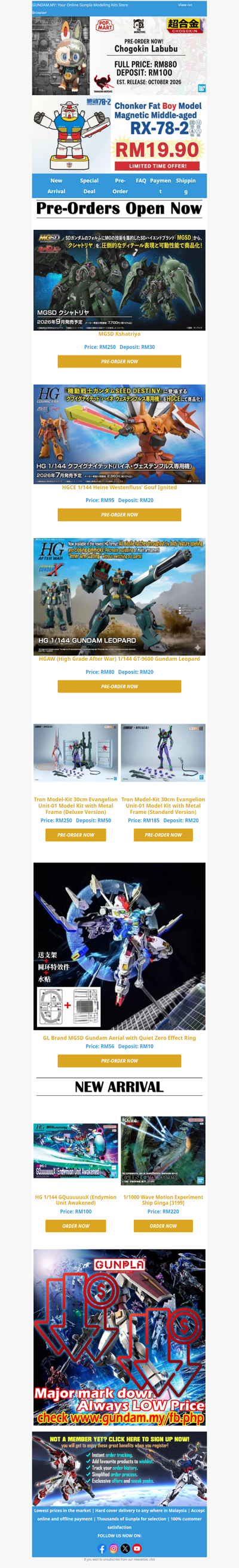 🔥Bandai MGSD Kshatriya is Open for Pre-Order now, Full price RM250, Deposit RM30.