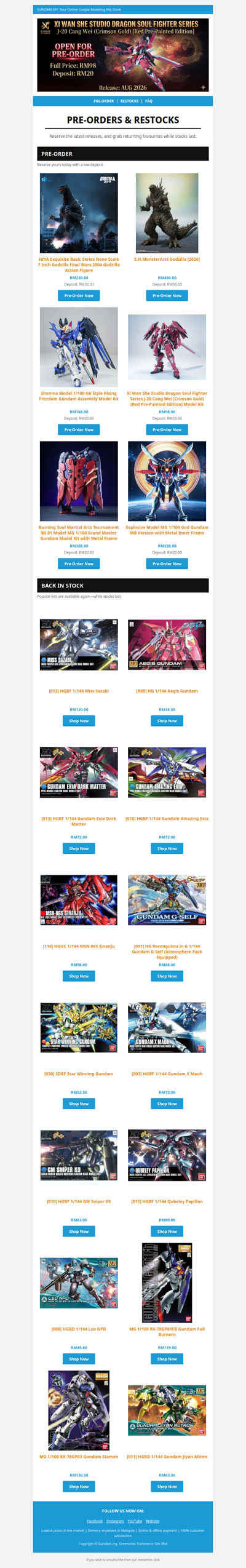 Shenma Model 1/100 GK Style Rising Freedom Gundam Open for Pre-Order Now !!
