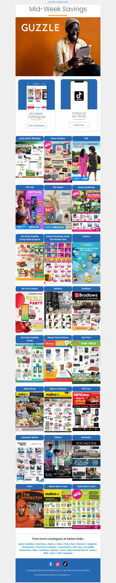 Mid-Week Savings : PEP, Leroy Merlin, Game, Dis-Chem, Makro, GooGro, Mr Price Cellular, Builders, Bradlows, Shaves Paint & Decor, Fair Price, Rochester & More!