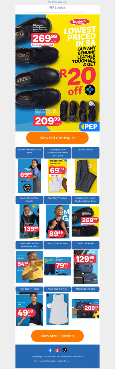 PEP : Back To School Specials