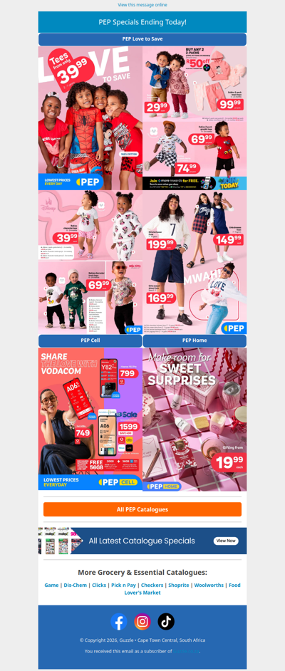 PEP Specials Ending Today!