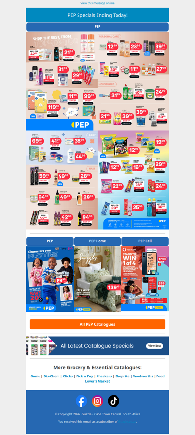 PEP Specials Ending Today!