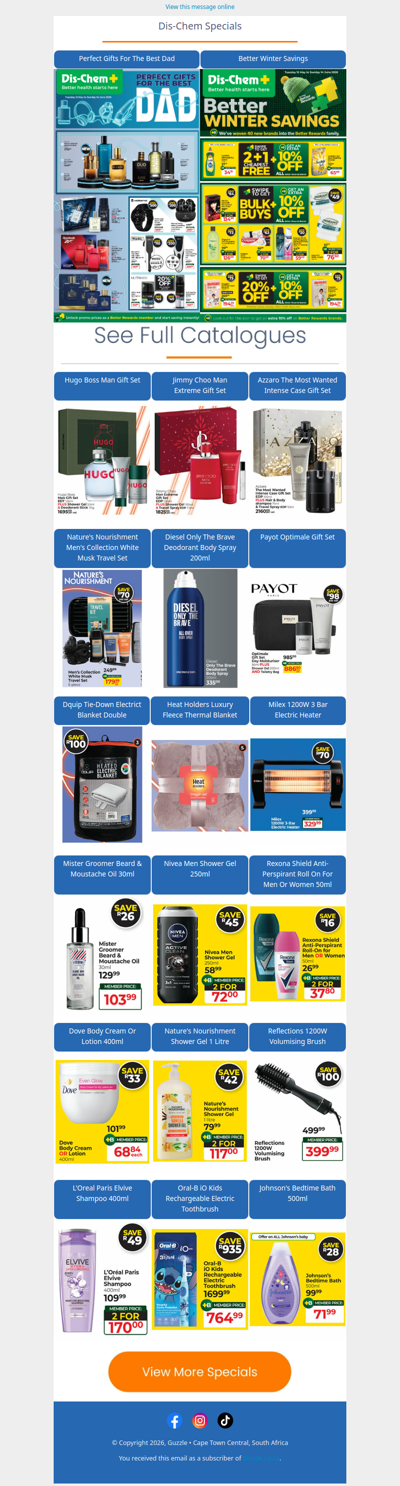 Dis-Chem : Father's Day & Winter Savings