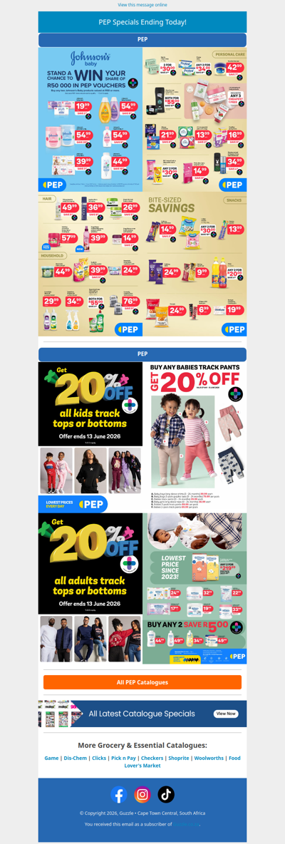 PEP Specials Ending Today!