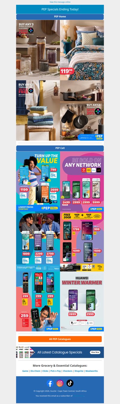 PEP Specials Ending Today!