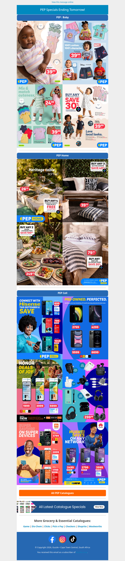 PEP Specials Ending Tomorrow!
