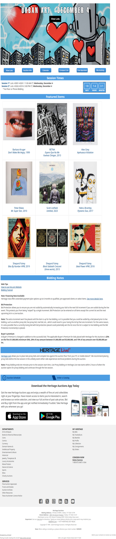 Bid Now: Urban Art featuring Shepard Fairey Showcase Auction