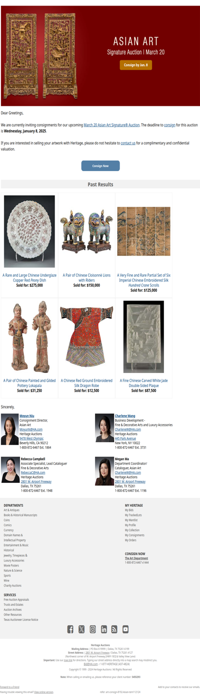 Consign your items to our Asian Art Auction