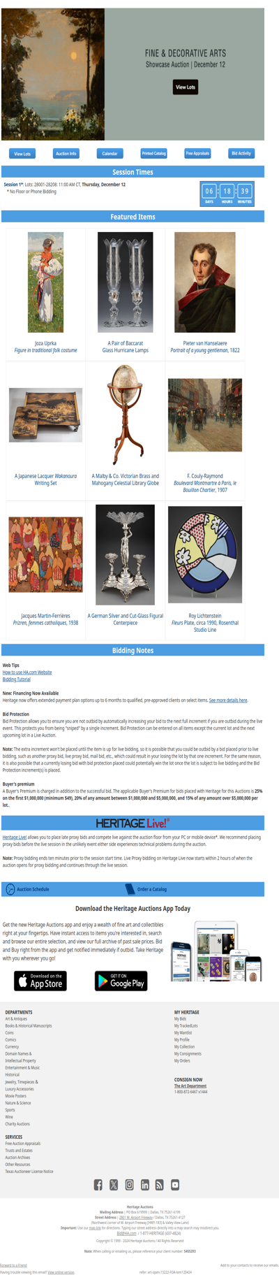 Bid Now December 12 Fine & Decorative Arts Showcase Auction