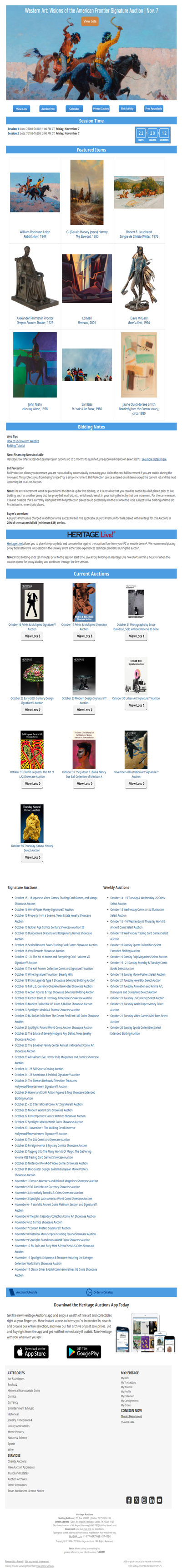 Bid Now: November 7 Western Art: Visions of the American Frontier Signature® Auction