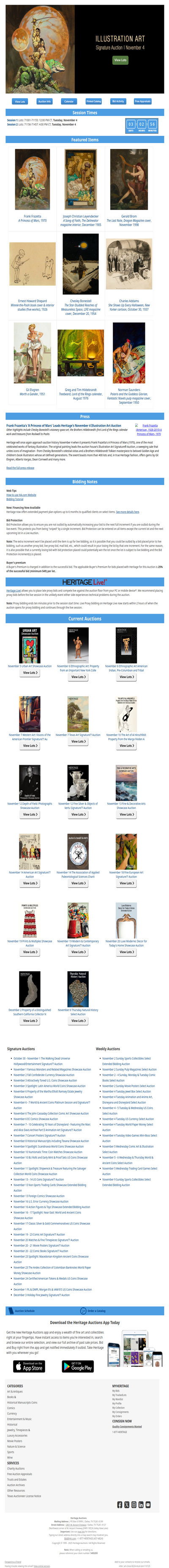 Ending Soon: November 4 Illustration Art Signature® Auction