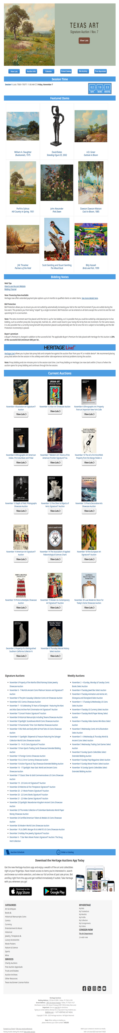 Ending Soon: November 7 Texas Art Signature® Auction