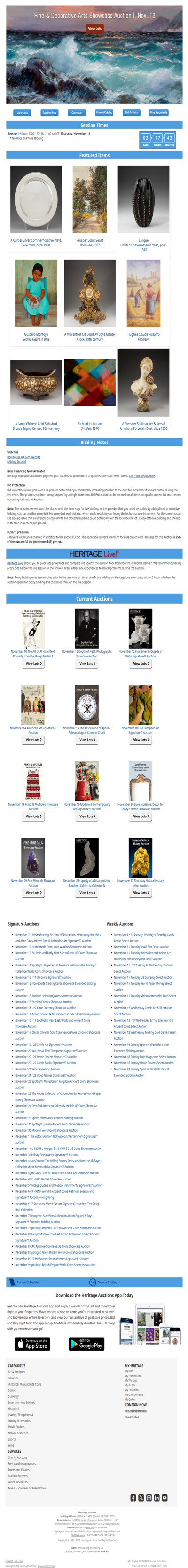 Ending Soon: November 13 Fine & Decorative Arts Showcase Auction