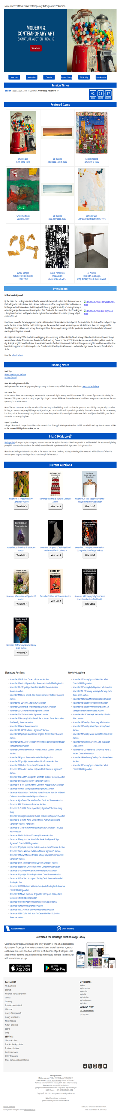 Ending Soon: November 19 Modern & Contemporary Art Signature® Auction