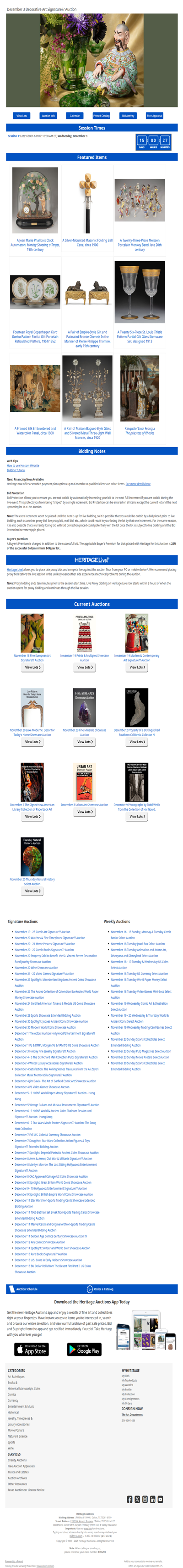 Bid Now: December 3 Decorative Art Signature® Auction