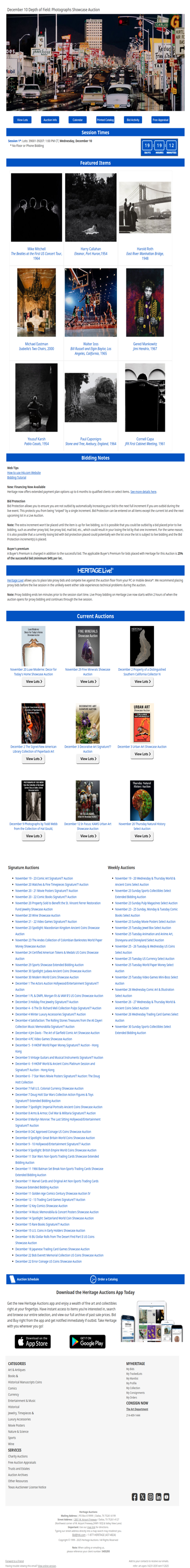 Bid Now: December 10 Depth of Field: Photographs Showcase Auction