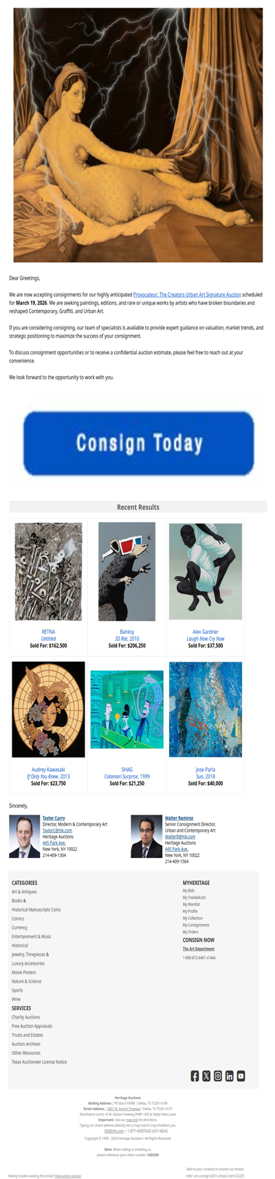 Consign to the Provocateur: The Creators Urban Art Auction