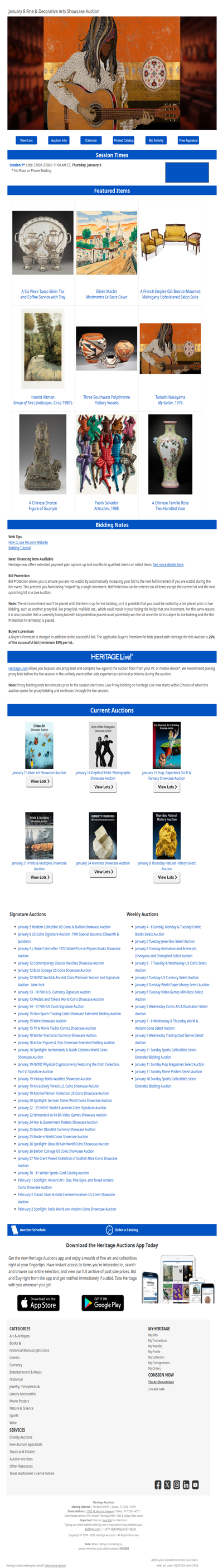 Ending Soon: January 8 Fine & Decorative Arts Showcase Auction