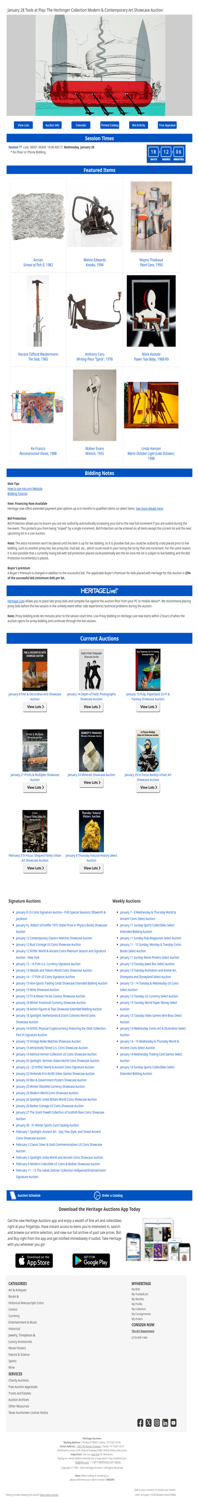 Bid Now: January 28 Tools at Play: The Hechinger Collection Modern & Contemporary Art Showcase Auction