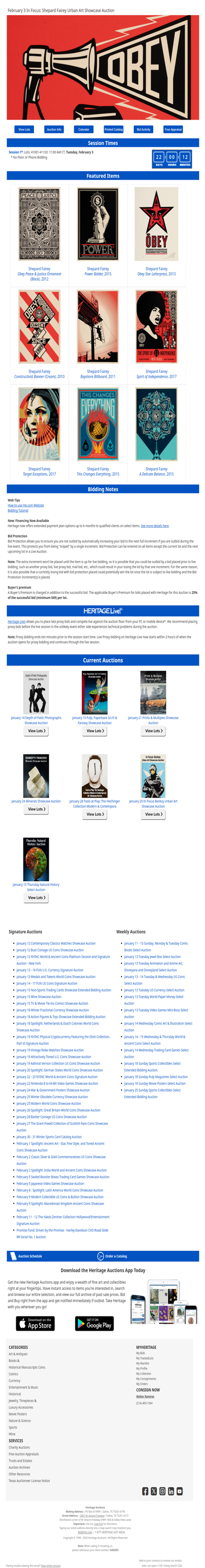 Bid Now: February 3 In Focus: Shepard Fairey Urban Art Showcase Auction