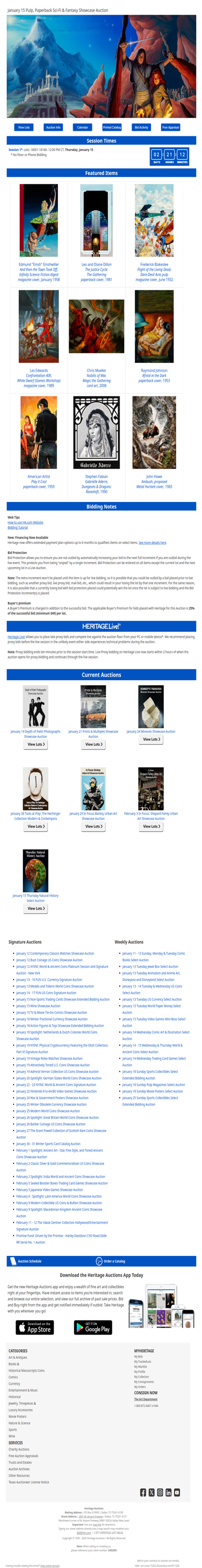 Ending Soon: January 15 Pulp, Paperback Sci-Fi & Fantasy Showcase Auction