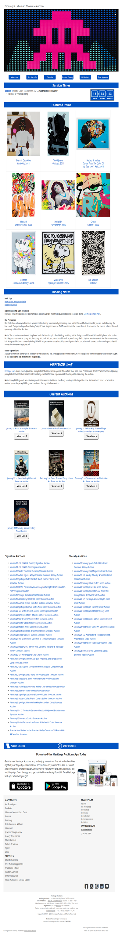 Bid Now: February 4 Urban Art Showcase Auction