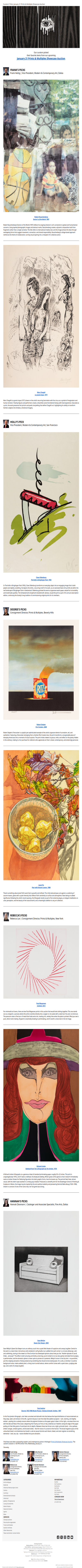 Curators' Picks from the Prints & Multiples Showcase Auction