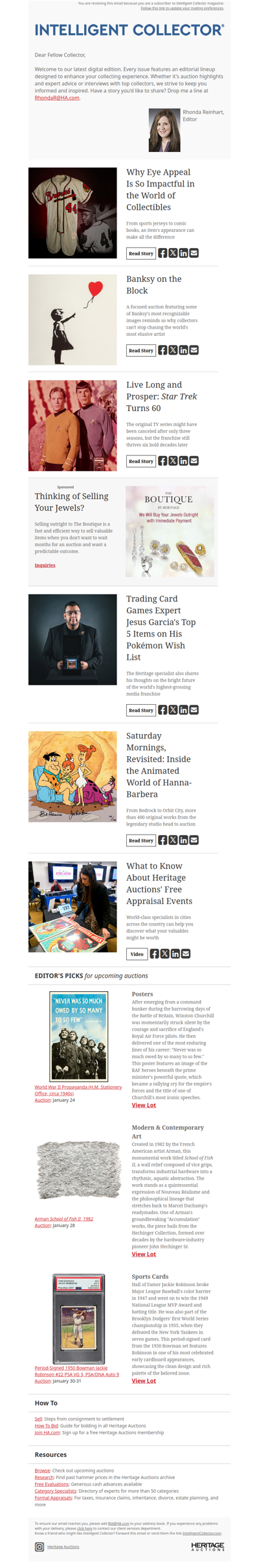 Your Intelligent Collector Special Delivery Newsletter