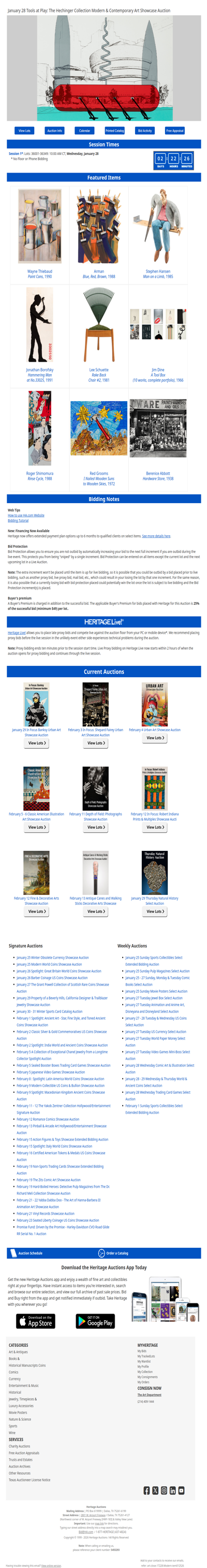 Ending Soon: January 28 Tools at Play: The Hechinger Collection Modern & Contemporary Art Showcase Auction