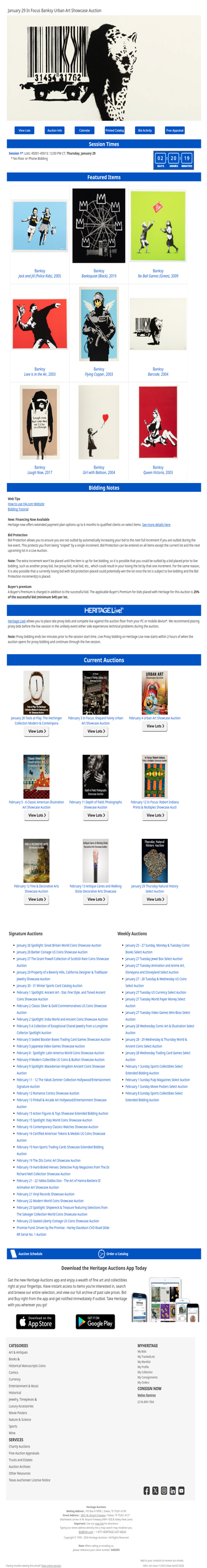 Ending Soon: January 29 In Focus Banksy Urban Art Showcase Auction