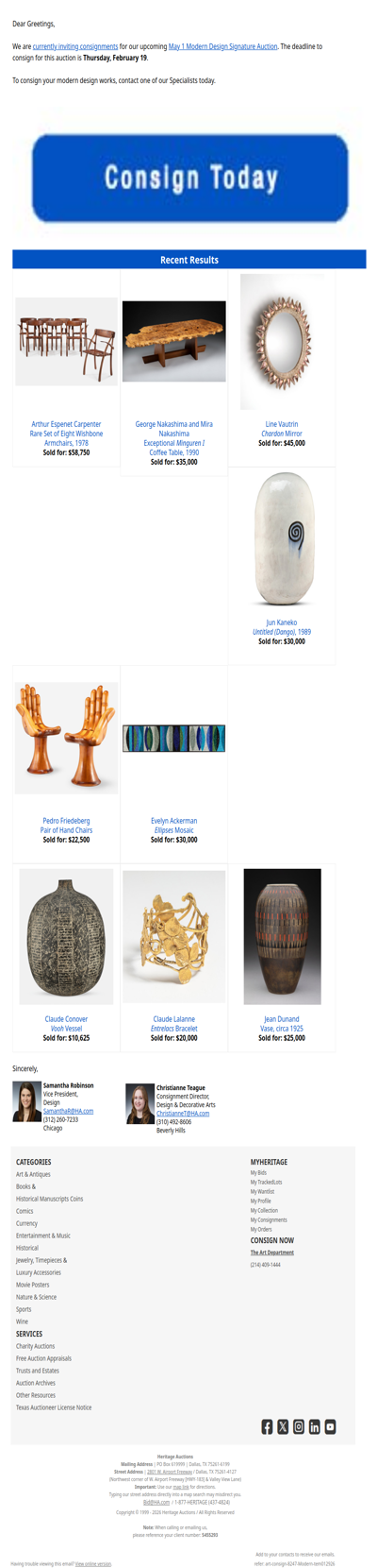 Consign Your Modern Design at Heritage Auctions