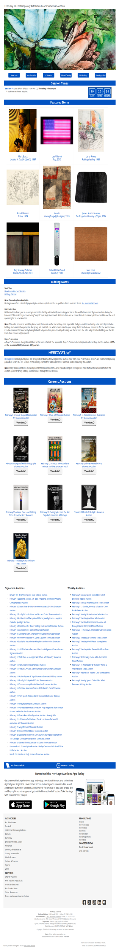 Bid Now: February 19 Contemporary Art Within Reach Showcase Auction