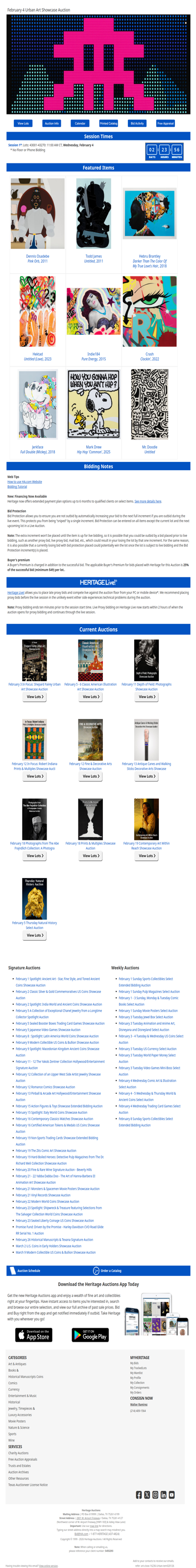 Ending Soon: February 4 Urban Art Showcase Auction