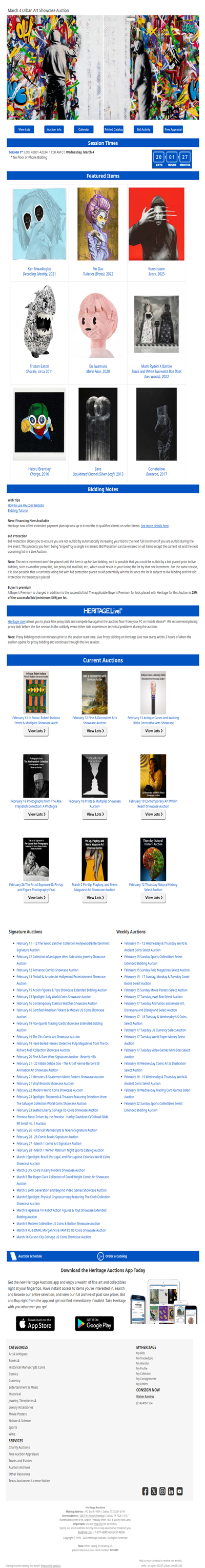 Bid Now: March 4 Urban Art Showcase Auction