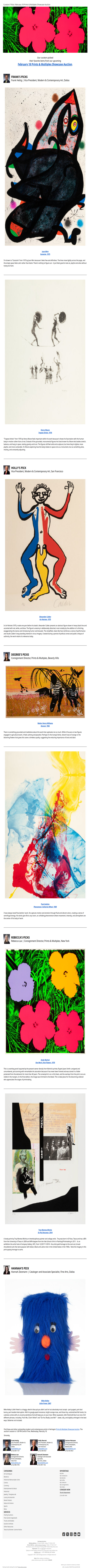 Curators' Picks from the Prints & Multiples Showcase Auction