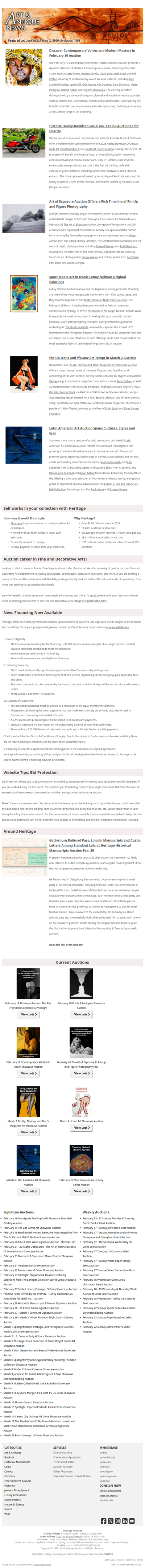 Heritage Auctions Art and Antique News