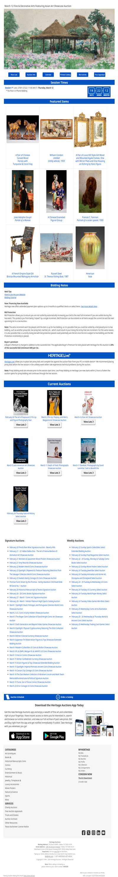 Bid Now: March 12 Fine & Decorative Arts Featuring Asian Art Showcase Auction