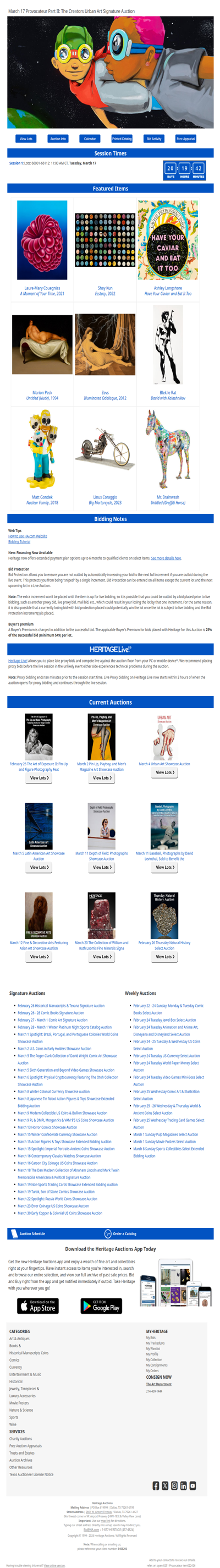 Bid Now: March 17 Provocateur Part II: The Creators Urban Art Signature Auction