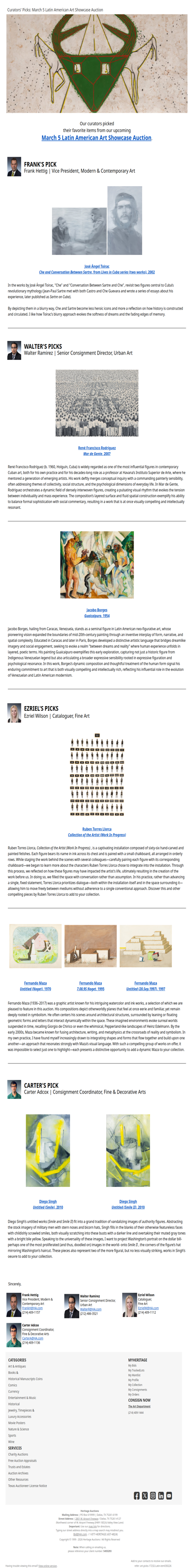 Curators' Picks from the Latin American Art Showcase Auction