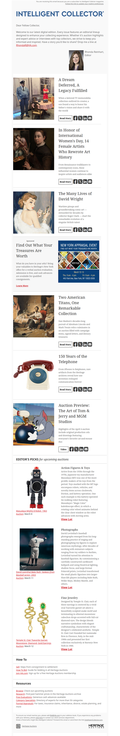 Your Intelligent Collector Special Delivery Newsletter
