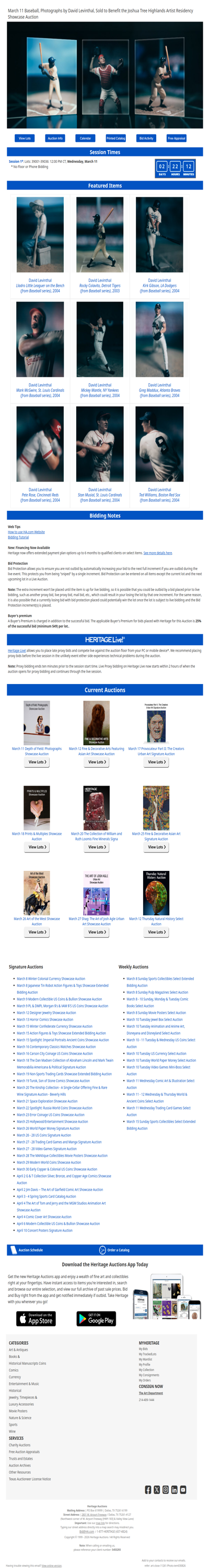 Ending Soon: March 11 Baseball, Photographs by David Levinthal, Sold to Benefit the Joshua Tree Highlands Artist Residency  Showcase Auction